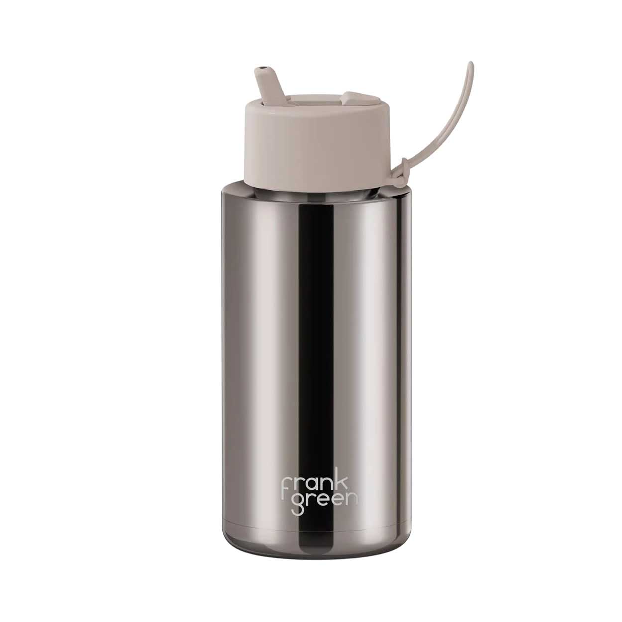 frank green 34oz Reusable Bottle Chrome w Flip Straw Moon Dust
